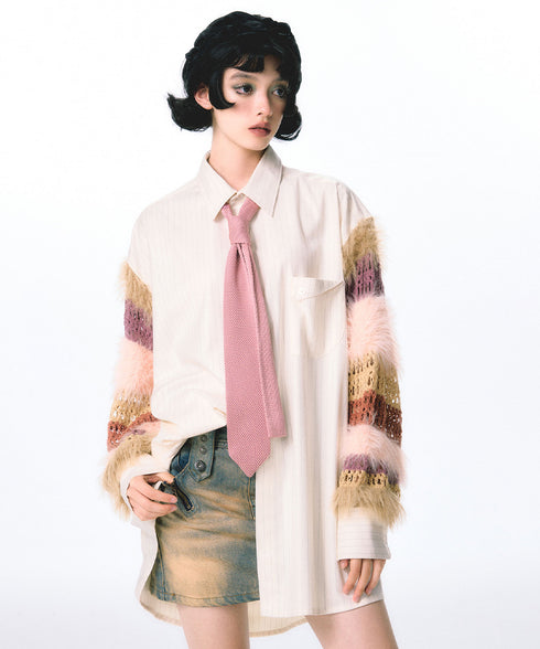 Knit Sleeve Blouse